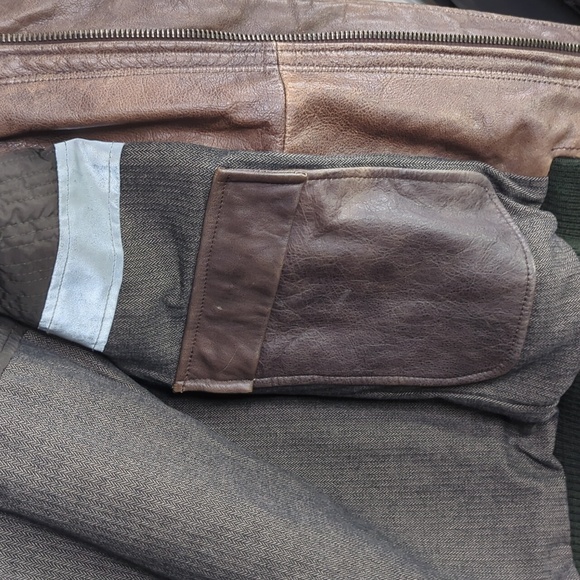 Compagnia Brown Flight pilot Leather Jacket Shearling fighter Bomber Italy 50 L - Picture 12 of 16